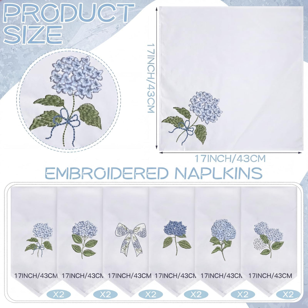 HunnmingRe 12-piece napkin set ideal for weddings and parties