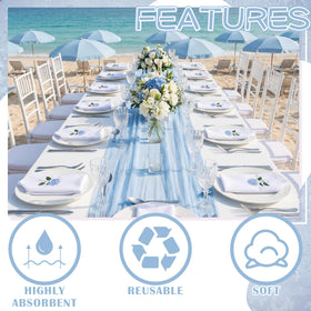HunnmingRe soft cotton napkins with floral embroidery for everyday meals