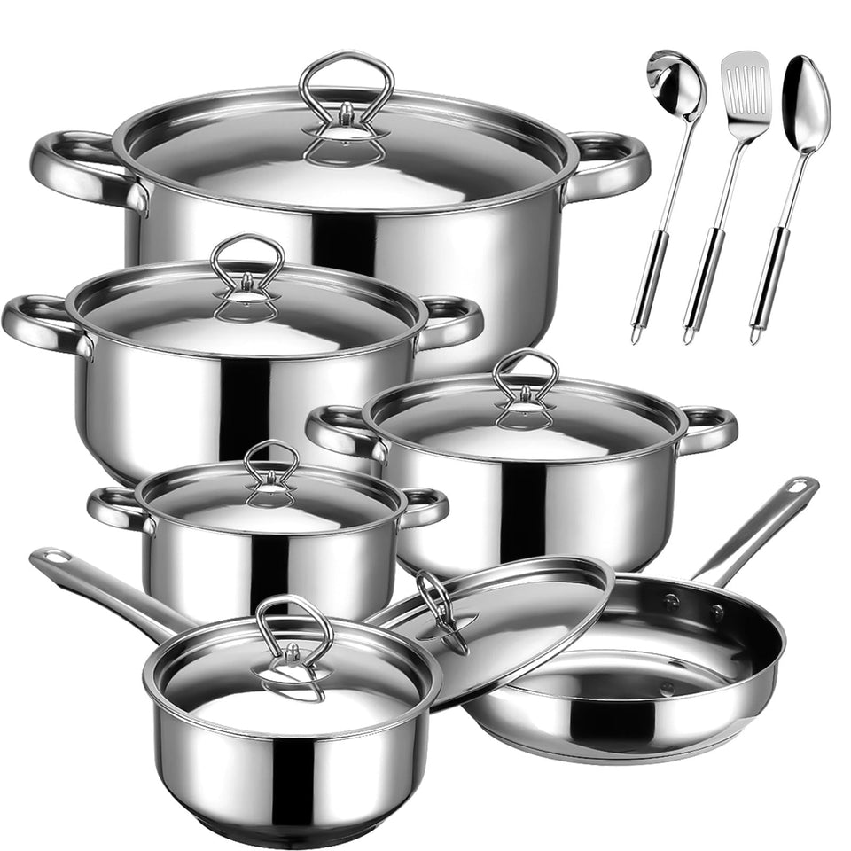 Hunnycook 15-piece cookware set on stovetop for versatile meals
