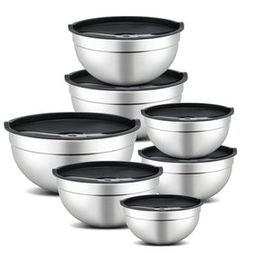 Hunnycook 7-piece mixing bowls with lids for organized prep and storage.