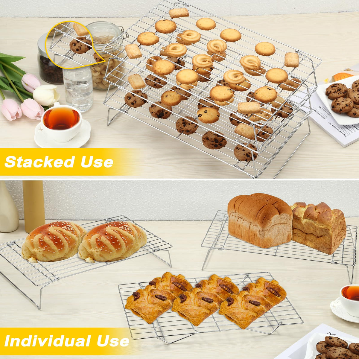 Hunnycook Three-tier racks ideal for cooling pastries and meats