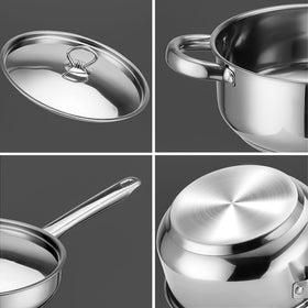 Hunnycook riveted handles ensure secure grip when lifting hot cookware