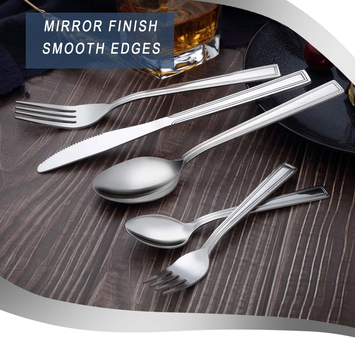 Hunnycook silverware dishwasher-safe set stays gleaming after cycles.
