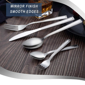 Hunnycook silverware dishwasher-safe set stays gleaming after cycles.