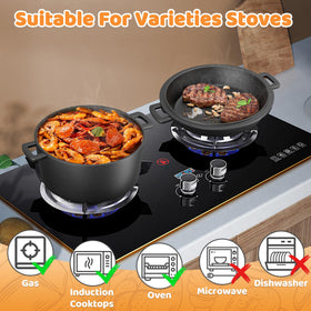 Huolewa versatile cast iron pot supports soups, stews, frying, roasting, and more.