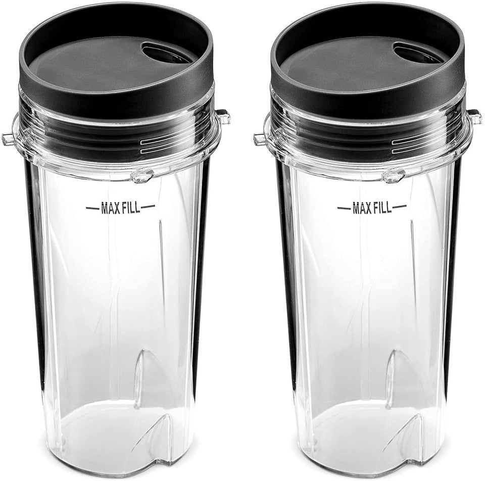 HUOZHI Ninja 16oz cup with sip lid, pack of 2, for on-the-go blends.