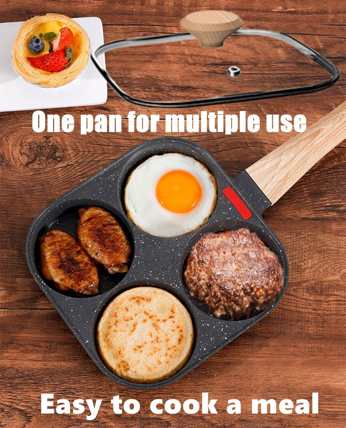 HUPECHAM 4cup nonstick granite coating ensures easy food release.