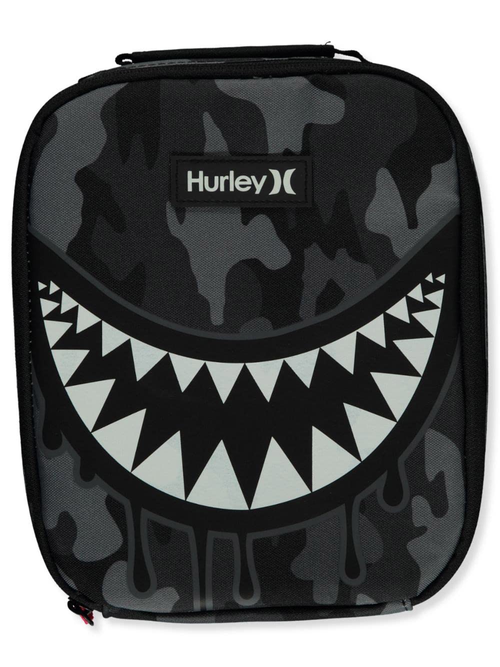 Hurley One and Only lunch tote close-up shows durable fabric and lining.