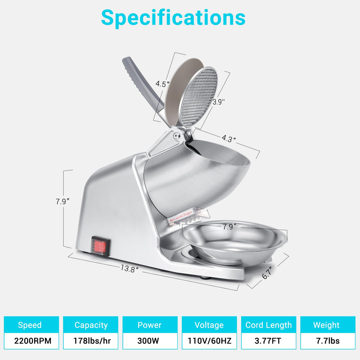 Hurmovae hopper with safety trip switch for secure operation.