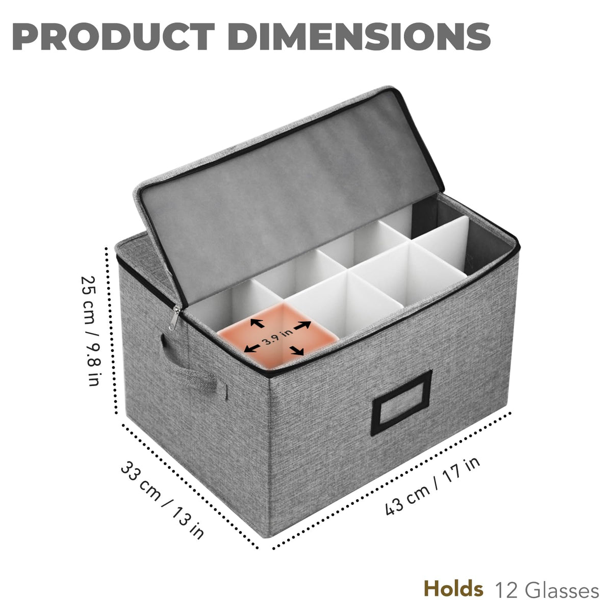Hurzmoro Oxford fabric case keeps delicate stemware safe during moves.