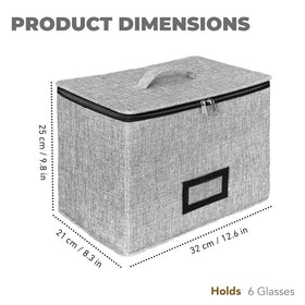 HURZMORO stemware storage with 6 compartments keeps glasses organized.