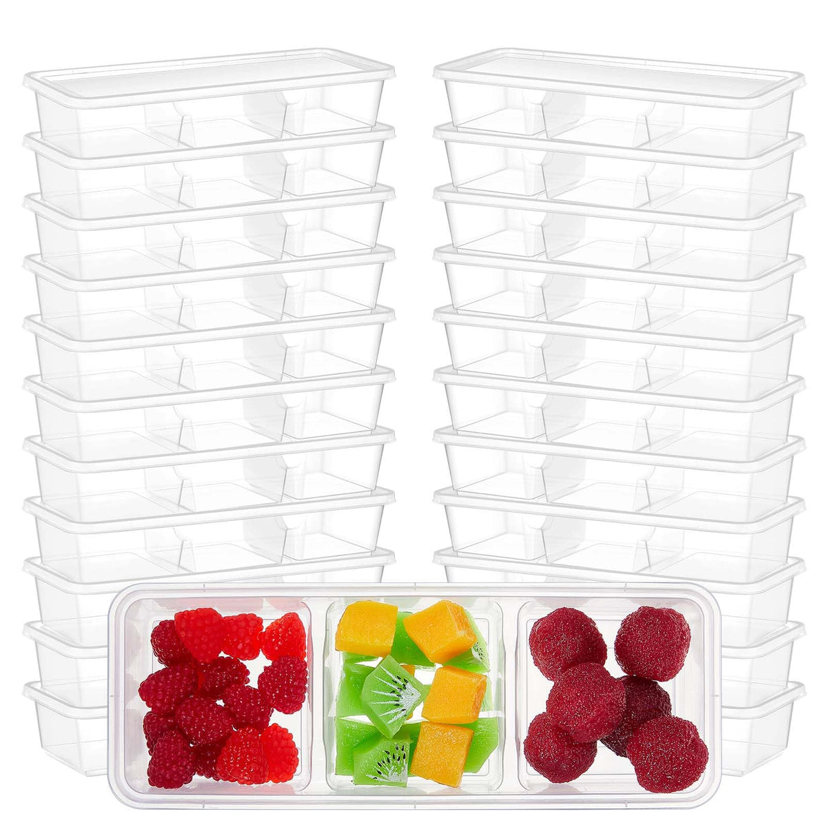 Hushee 25-pack 17 oz meal prep containers with lids for organized meals.