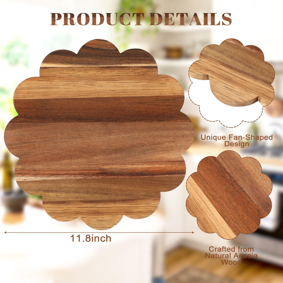 Hushee acacia decorative serving board round elevates table presentation.