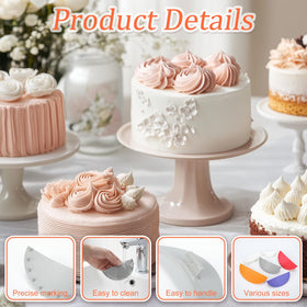Hushee flat template aids straight drape patterns along cake sides