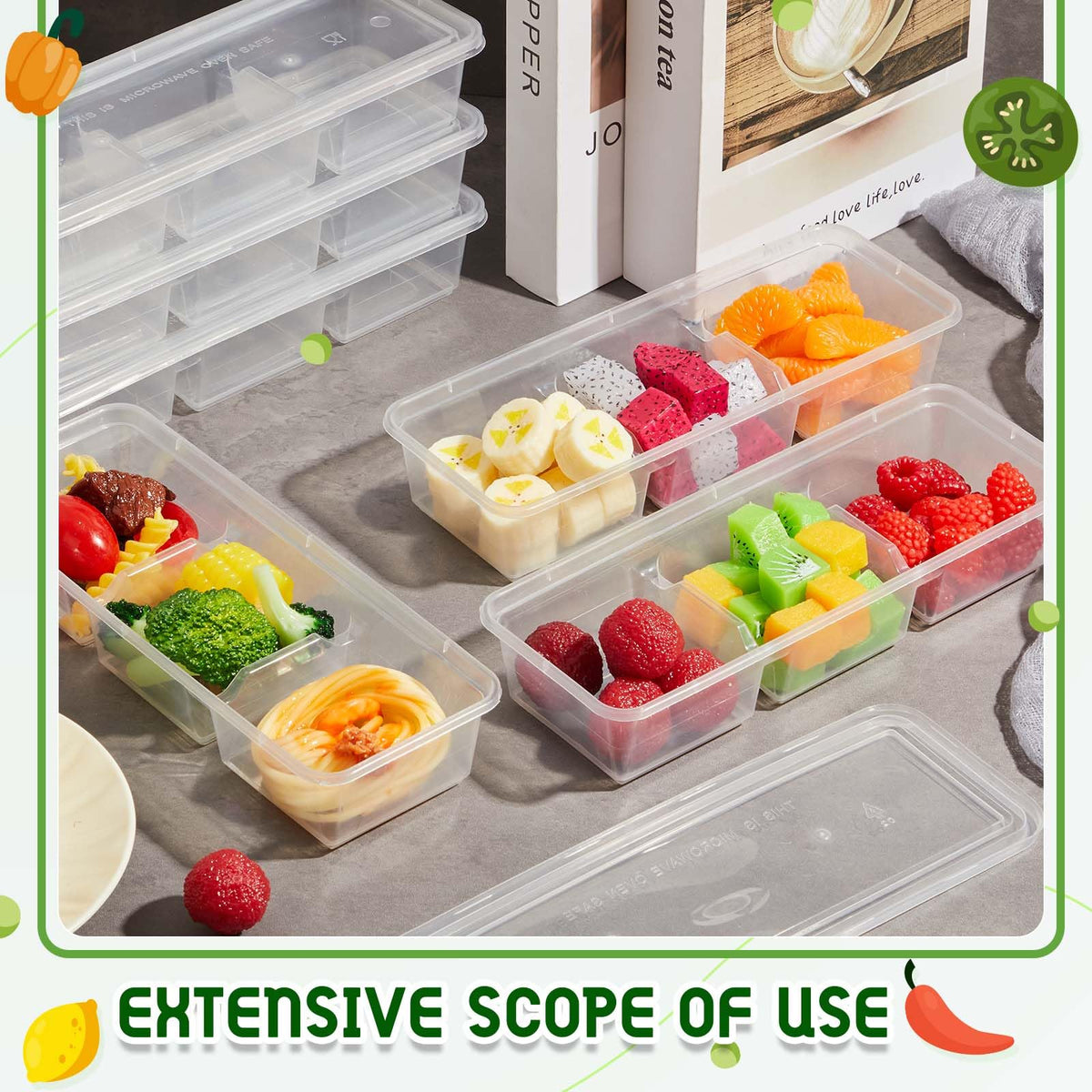 Hushee clear lunch box suitable for salads and mains during picnics.