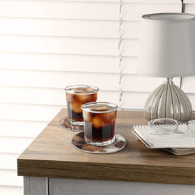 Hushee cowhide coaster suitable for hot and cold drinks, non-slip.