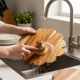 Hushee kitchen display board with rustic finish complements rustic or modern decor.