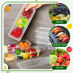 Hushee microwave-safe lunch box with three sections for easy reheating.