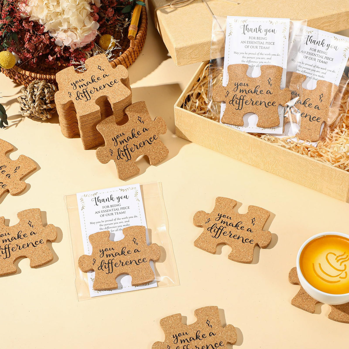 Hushee office decor idea with coasters adding inspiration to desks.