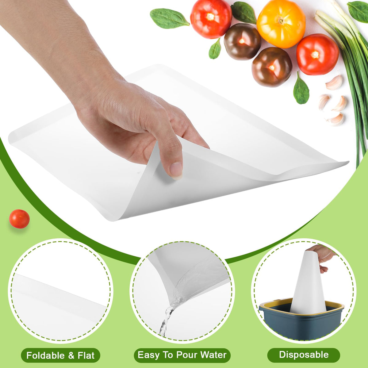 Hushee PP plastic cutting board sheets protect surfaces during prep.