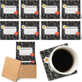 Hushee 24 pack teacher coasters in composition notebook style ideal for end of year gifts