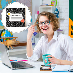 Hushee composition notebook coasters with absorbent MDF core to protect desks