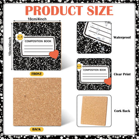 Hushee coasters with cork base for anti slip stability under cups