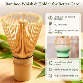 HUSHHAVN bamboo spoon and scoop for precise powder measurement.