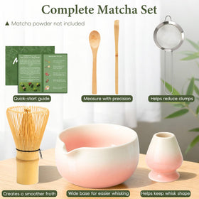 HUSHHAVN bamboo chasen whisk for fine, clump-free froth