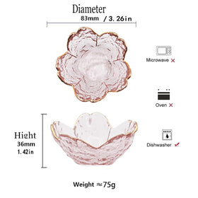 Husippend six-piece pink crystal bowls featuring sakura motif for charcuterie