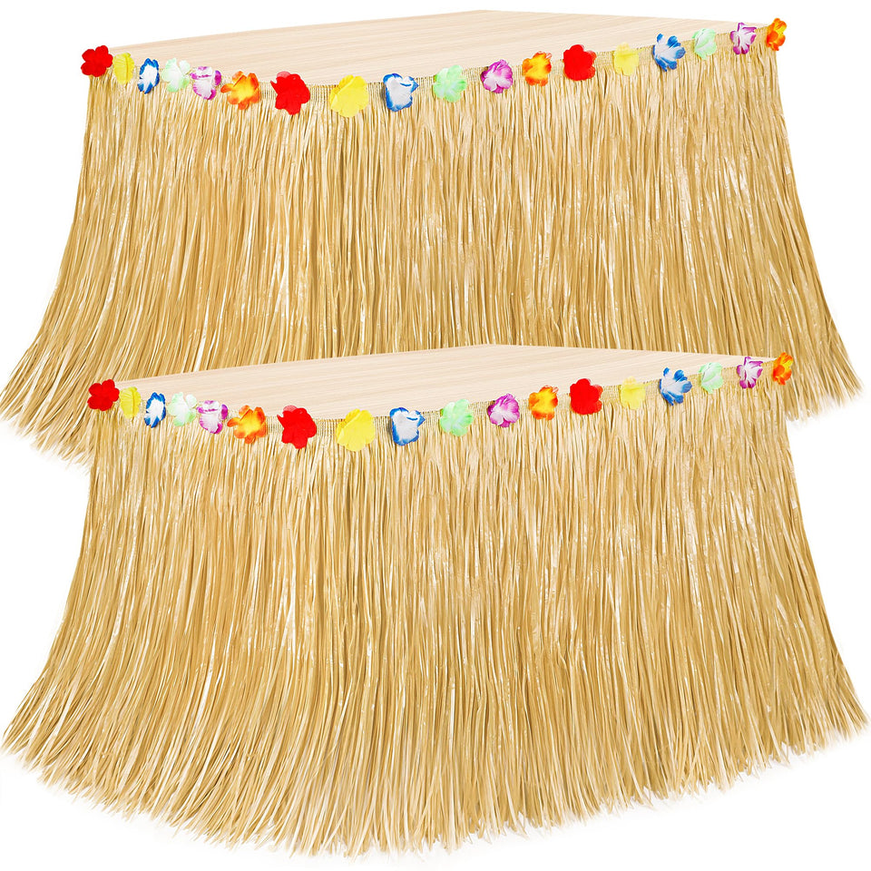 Huskein Luau gold table skirt 2-pack ready to decorate tables