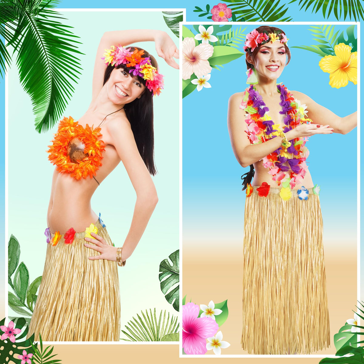 Huskein Luau gold table skirt full table setup showcase
