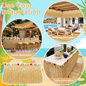 Huskein Luau gold table skirt 108x29.5 inches fits most tables