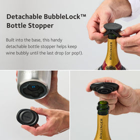 Huski Champagne Chiller double-walled construction highlights superior insulation for beverages.