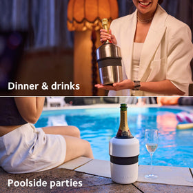 Huski Champagne Chiller stainless steel body is durable and stylish