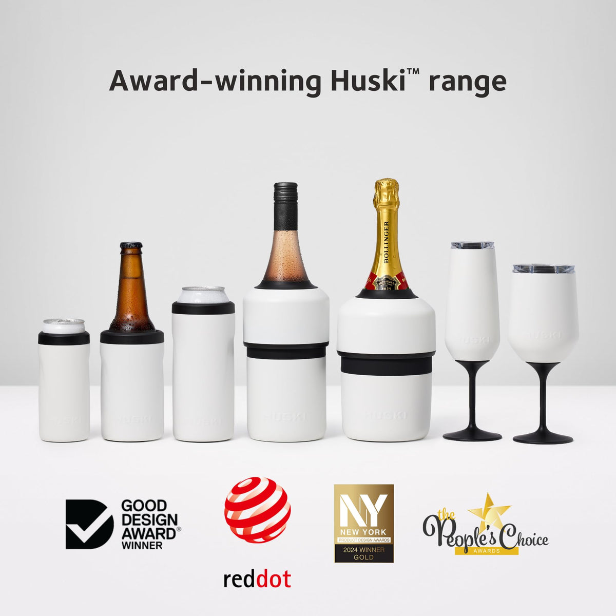 Huski Champagne Chiller stay-dry exterior prevents condensation on hands.