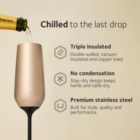 Huski triple-insulated construction keeps bubbles lively longer.
