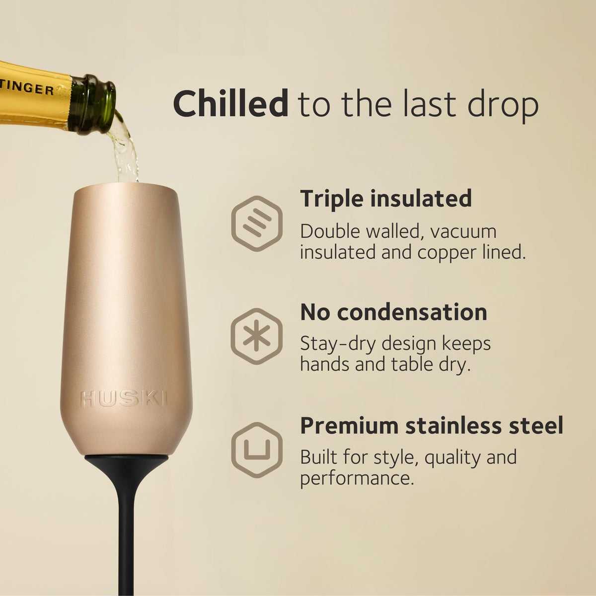 Huski triple-insulation preserves chill and fizz longer