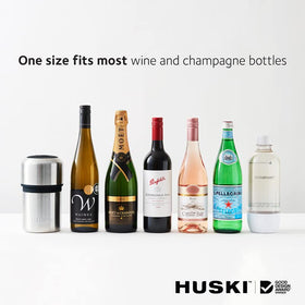 Huski Wine Chiller adjustable height fits most bottles for versatile chilling.