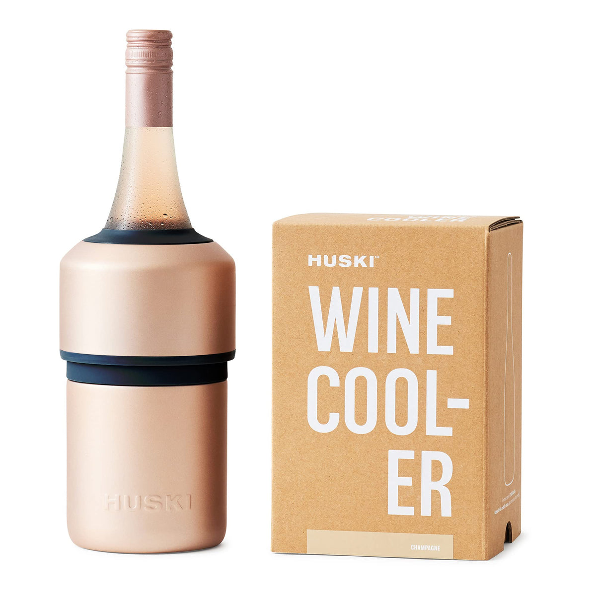 Huski Wine Chiller bottle inside keeps wine cool without ice.