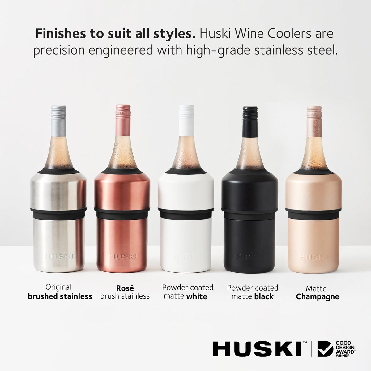 Huski Wine Chiller copper plating enhances thermal efficiency and style.