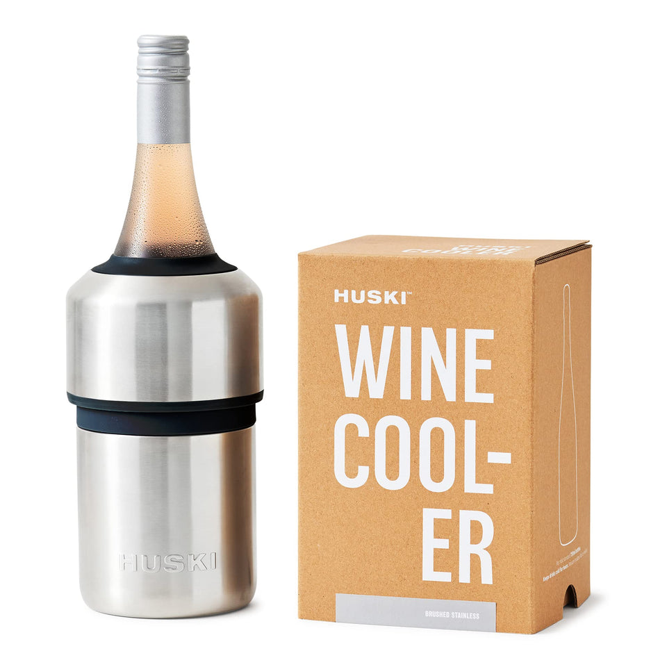 Huski wine chiller with doubles-walled vacuum insulation keeps wine cold longer.