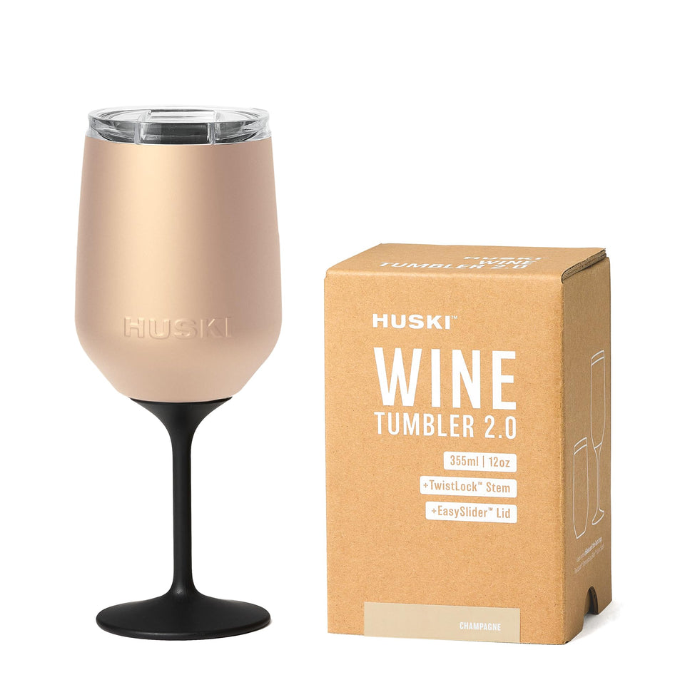 Huski Wine Tumbler 2.0 overview with lid for spill-free outdoor sipping