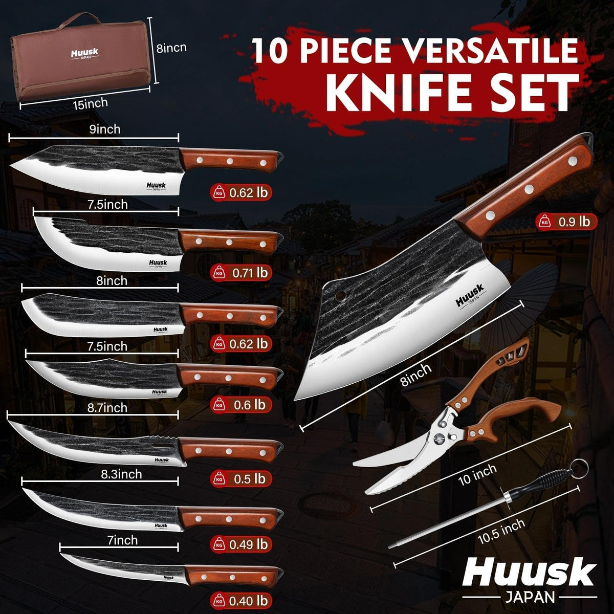 Huusk breaking knives pair suitable for heavy-duty kitchen work
