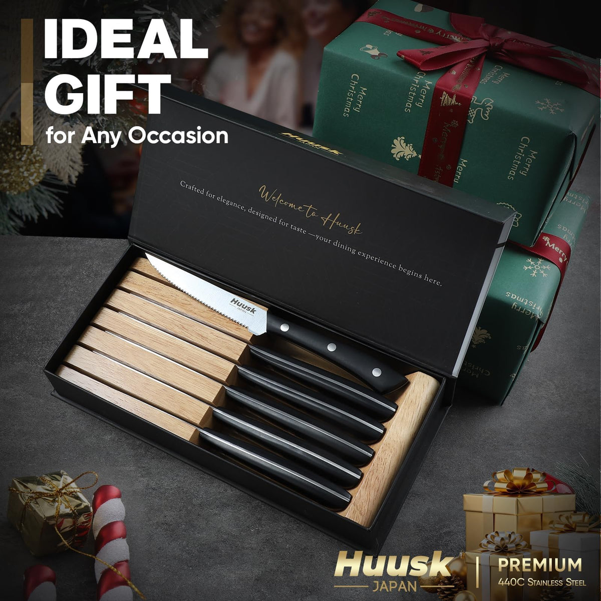 Huusk care tips help maintain blade sharpness and handle appearance over time.