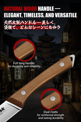 Huusk ergonomic wooden handle provides secure, balanced grip during home dining.