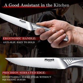 Huusk ergonomic handle design provides comfortable grip for extended slicing.