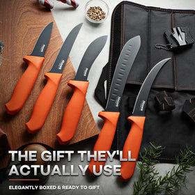 Huusk gift box presentation; a thoughtful knife set for gifting cooks.