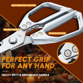 Huusk kitchen scissors cutting through bones and tough cuts