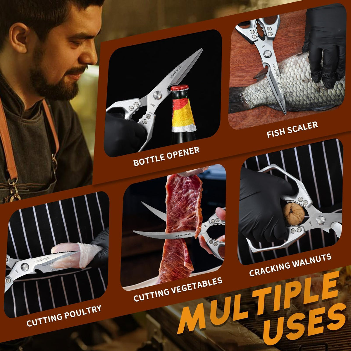Huusk kitchen scissors craftsmanship highlight blending Japanese technique with steel